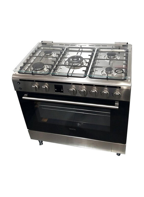 

Vestel 90x60cm 5-Buner Gas Cooker, F96F51X, Silver/Black