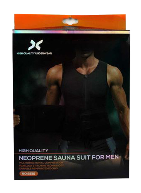 Neoprene Sauna Suit for Men, 2XL, Black