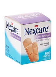 3M 658 Nexcare Sheer Bandages, Brown, 100 Pieces