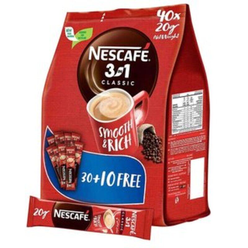 

Nescafe 3 In1 Classic Instant Coffee Mix Sachet 40x20g