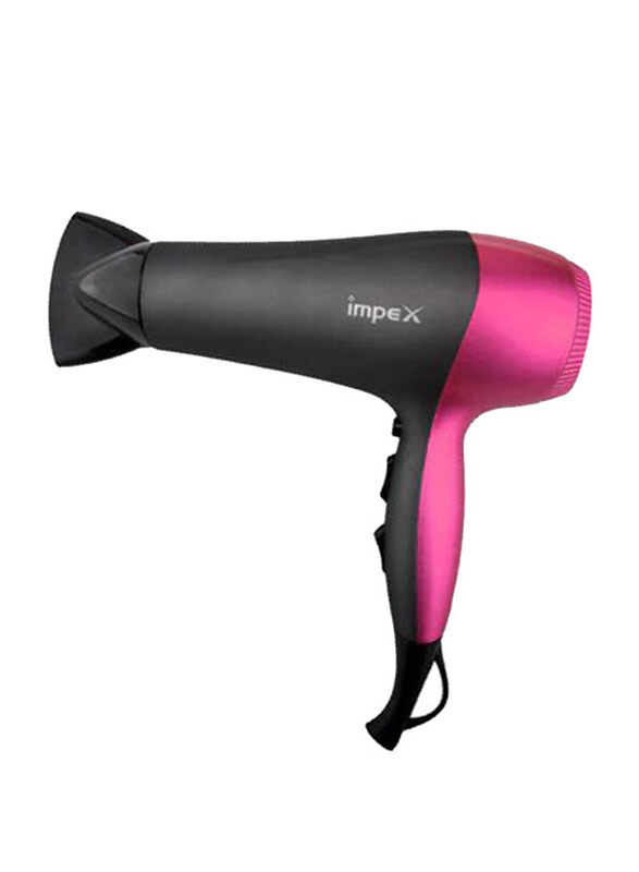 

Impex Hair Dryer with Speed Selector & Hang-Up Hook, HD 1K3, Pink/Black