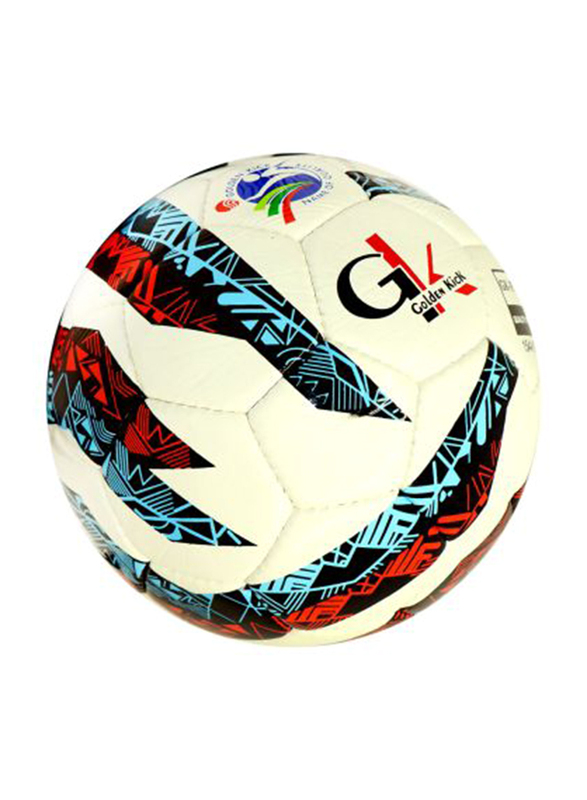 Golden Kick Football Ball, White/Blue/Red
