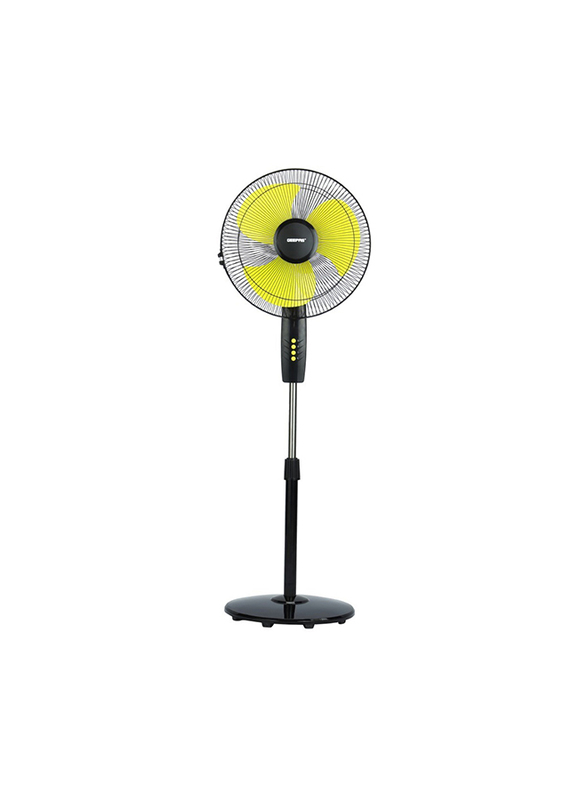 Geepas 16-inch Stand Fan, 3 Blades, GF21126, Black/Yellow