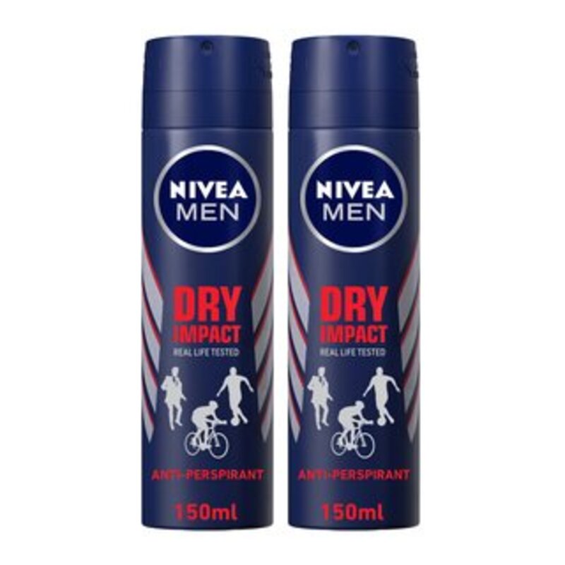 Nivea Deo Spray Dry  Imapct Men  2 x 150Ml