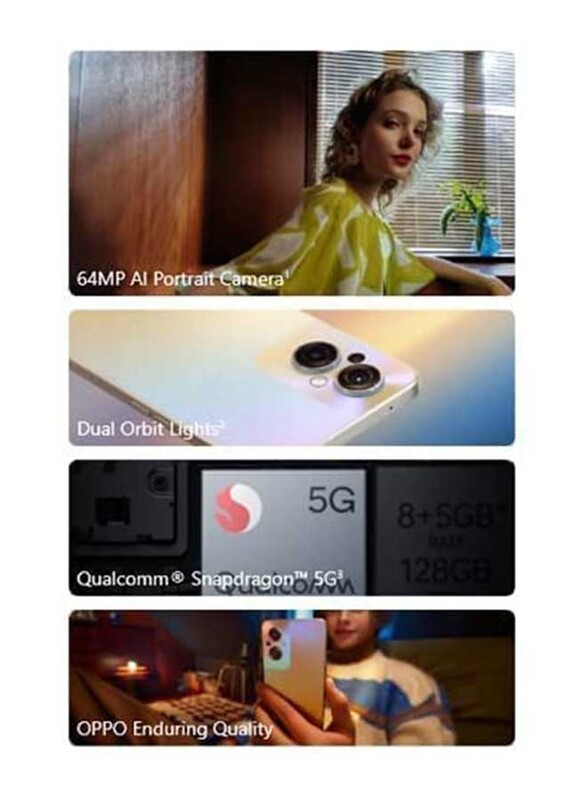 Oppo Reno8 Z 128GB Starlight Black, 8GB RAM, 5G, Dual Sim Smartphone