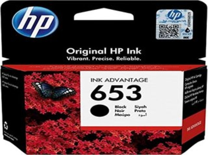 HP 653, Inkjet Advantage Printer, Black Ink