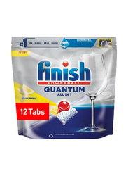 Finish Quantum All-In-1 Lemon Sparkle Dishwasher Detergent, 12 Piece