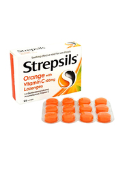 Strepsils Orange & Vitamin C Lozenges, 24 Lozenges