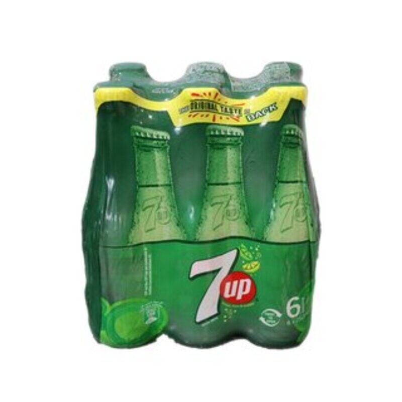 

7Up Carbonated Soft Drink Glass Bottle, 6 x 250ml