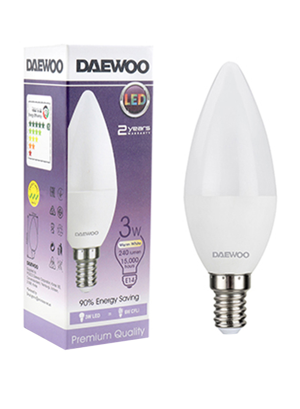 

Daewoo 3W E14 LED Bulb, DL1403B, White