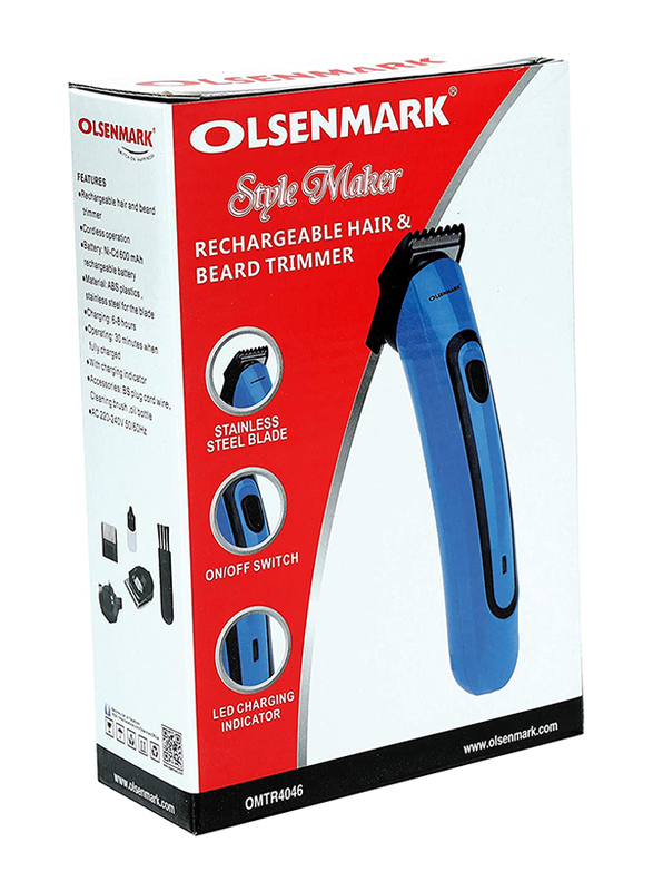 Olsenmark Cordless Hair Trimmer, OMTR4046, Blue