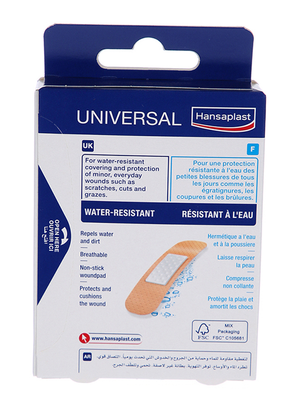 Hansaplast Water-Resistant Universal Strong Adhesion Bandage, 20 Strips