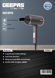 Geepas Hair Dryer, 1800W, GH86061, Black