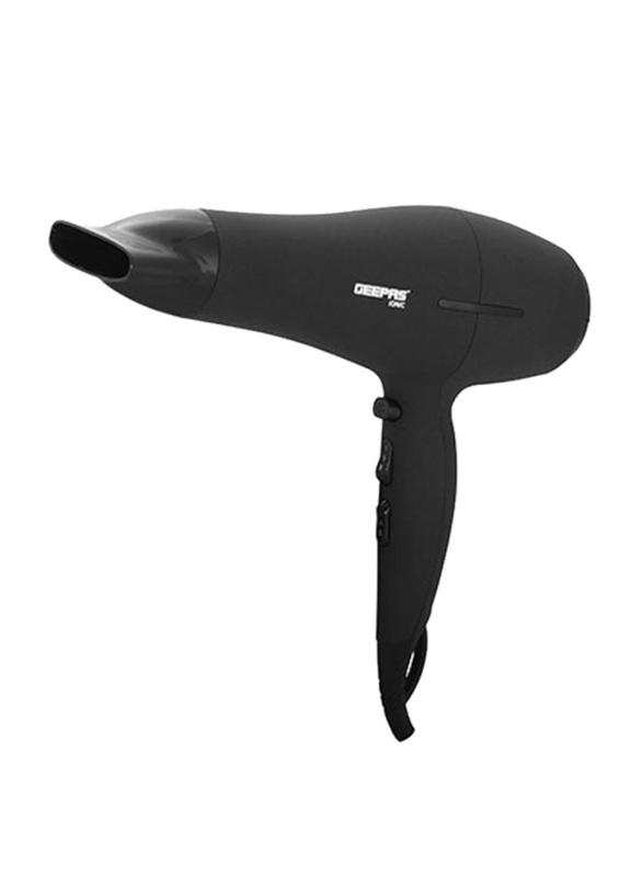 Geepas Pro Style Ionic Hair Dryer with Coolshot, 3 Heat Setting and 2 Speed, 2200W, GHD86019, Black