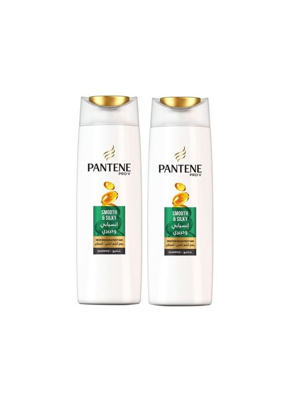 Pantene Smooth & Silky Shampoo, 2 Pieces, 400ml