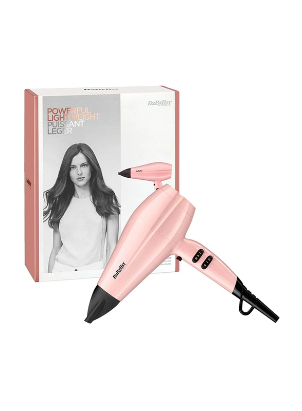 BaByliss Dc Ionic Diffuser Hair Dryer, 2200W, 5337PRSDE, Pink/Black