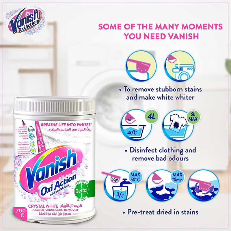 Vanish Crystal White Fabric Stain Remover, 700g