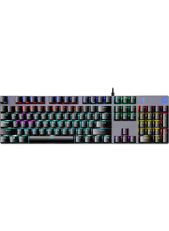 HP GK400F 106 Keys Geek Wired Mechanical Gaming English Keyboard, Black