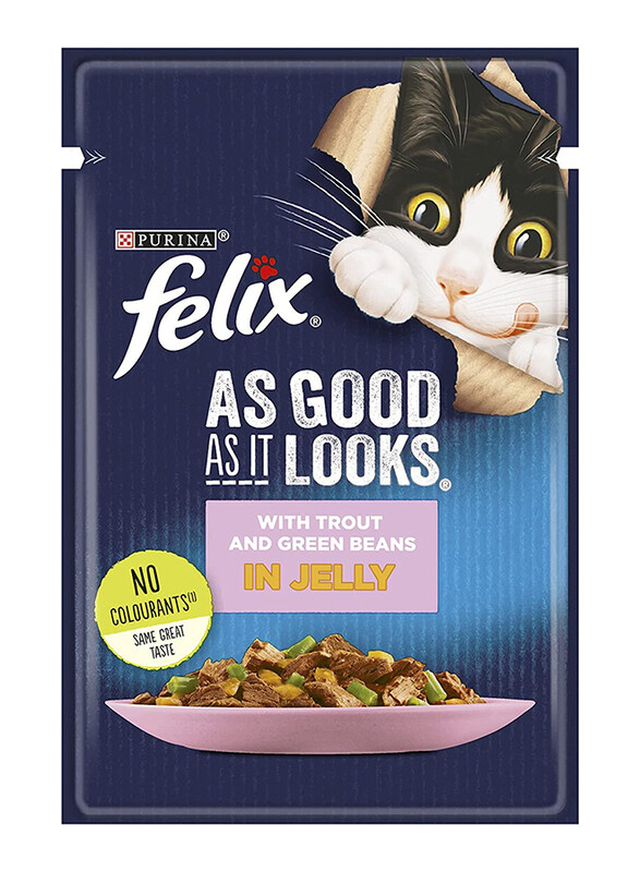 

Purina Felix As Good As It Looks with Trout and Green Bean In Jelly Cat Wet Food, 85g