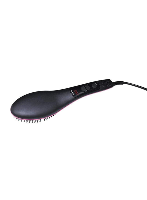 Sonashi Simply Straight Ceramic Brush Hair Straightener, Black/Pink