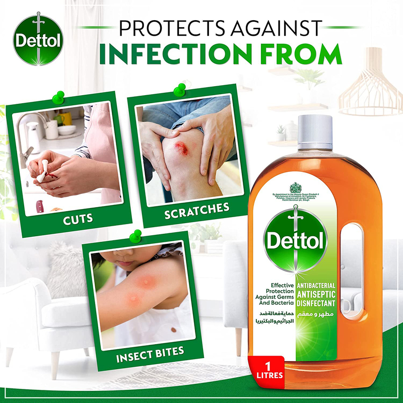 Dettol Antibacterial Antiseptic Disinfectant Liquid, 1 Liter