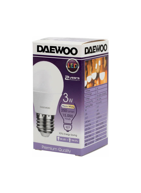 Daewoo E27 LED Bulb, 3W, DL2703D, Warm white