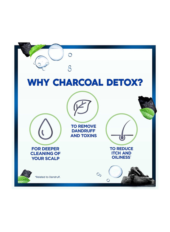 Head & Shoulders Charcoal Detox Shampoo, 2 Pieces, 400ml