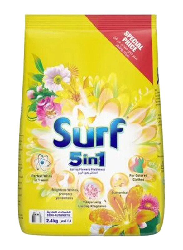 

Surf 5-in-1 Spring Flower Freshness Fragrance Detergent Powder, 2.4 Kg