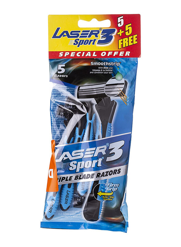 

Laser Sport 3 Tripple Blade Disposable Shaving Razors, 10 Pieces