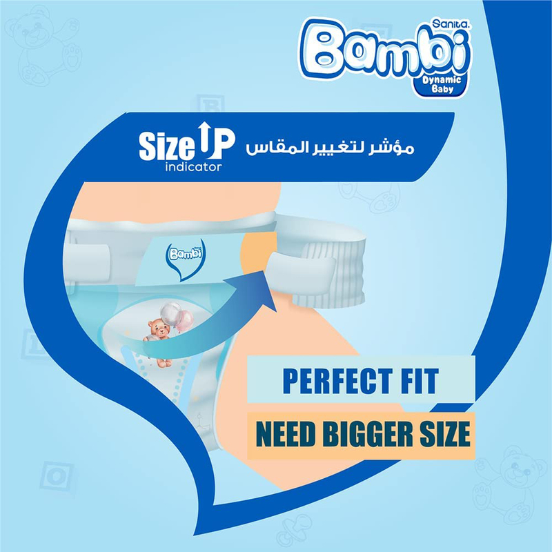 Sanita Bambi Diapers, Size 4, Large, 8-16 Kg, Mega Pack, 80 Count