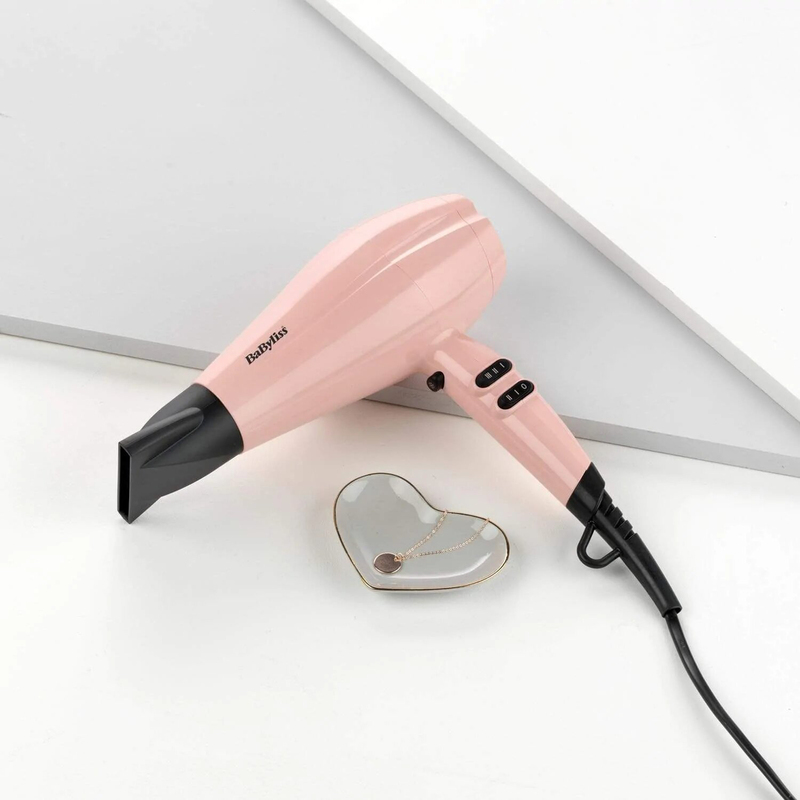 BaByliss Dc Ionic Diffuser Hair Dryer, 2200W, 5337PRSDE, Pink/Black