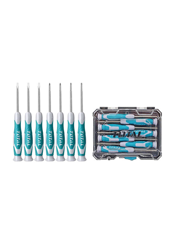 

Total Screwdriver Set, 12 Piece, THT250FKL1206, White/Teal
