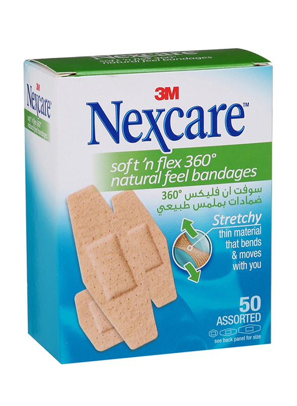 3M Nexcare Soft & Flex Comfort Bandages, 50 Pieces