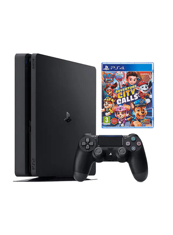 

Sony PlayStation 4 Slim Console, 500GB, with 1 Controllers with 1 Game (Adventure City Calls), Black