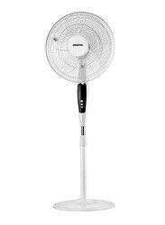 Geepas Stand Fan with Remote Control, 16-inch, White