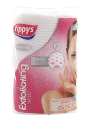 Tippys 3D Exfoliating Makeup Cotton Pads for Sensitive Skin, 40 Pads, White