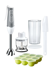 Braun 0.6L MultiQuick Baby Hand Blender with 2 Speeds Control, 600W, MQ523, Grey/White