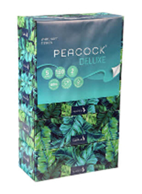 

Peacock Deluxe Facial Tissues, 150 Sheets x 2 Ply