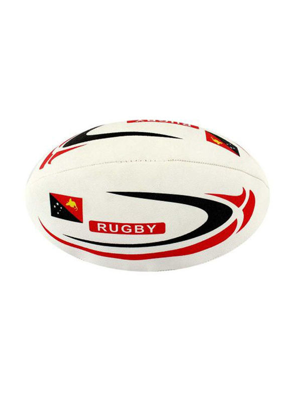 Rugby Ball, White/Red/Black