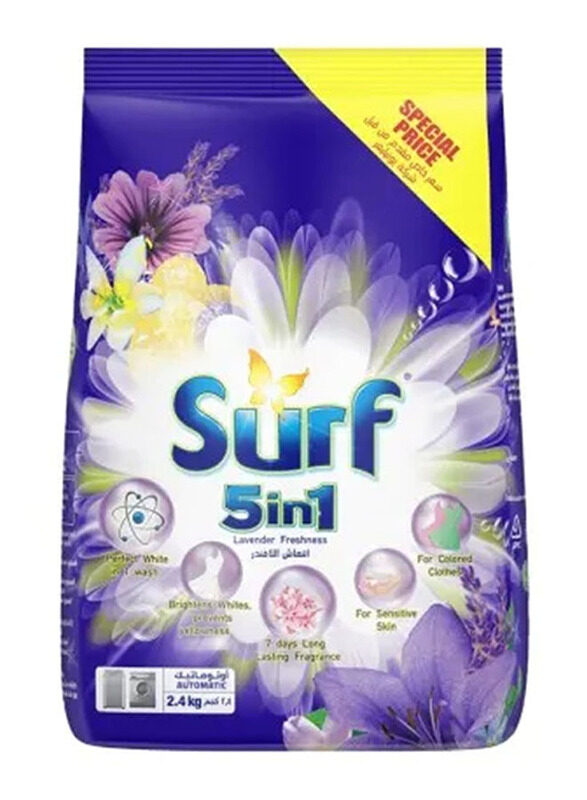 

Surf 5-in-1 Automatic Lavender Freshness Washing Detergent Powder, 2.4 Kg