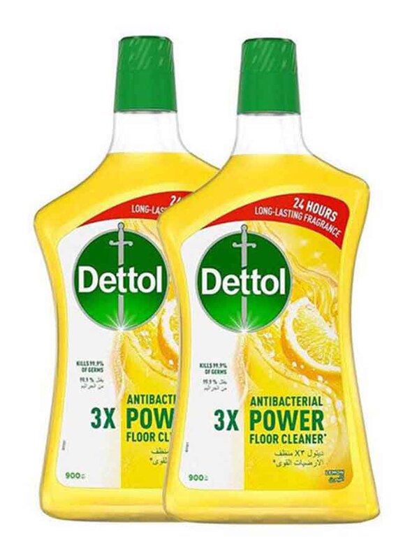 Dettol Antibacterial Floor Cleaner Lemon, 2 x 900ml
