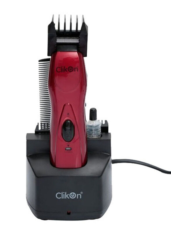 Clikon 5-in-1 Rechargeable Hair Trimmer, Red/Black