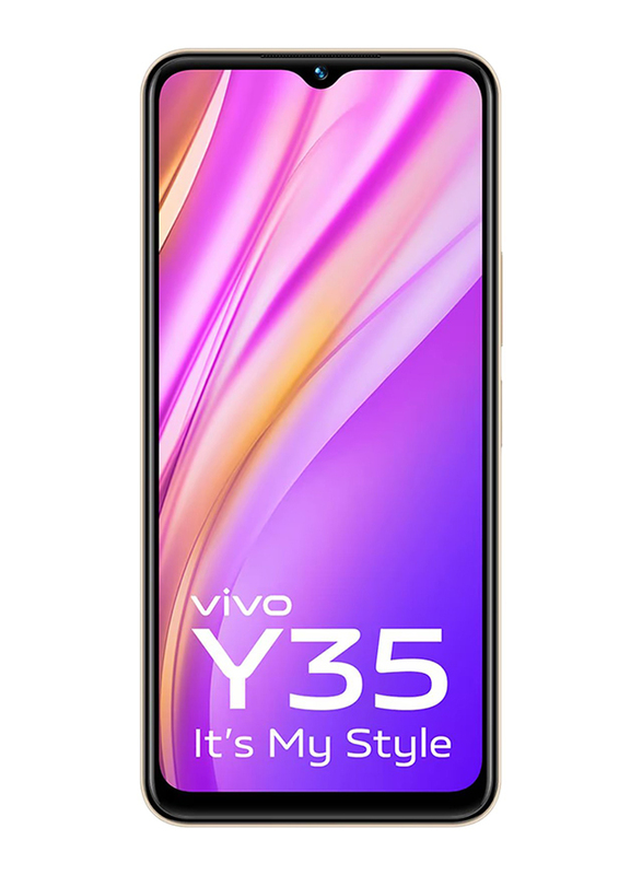 Vivo Y35 128GB Dawn Gold, 8GB RAM, 4G LTE, Dual Sim Smartphone