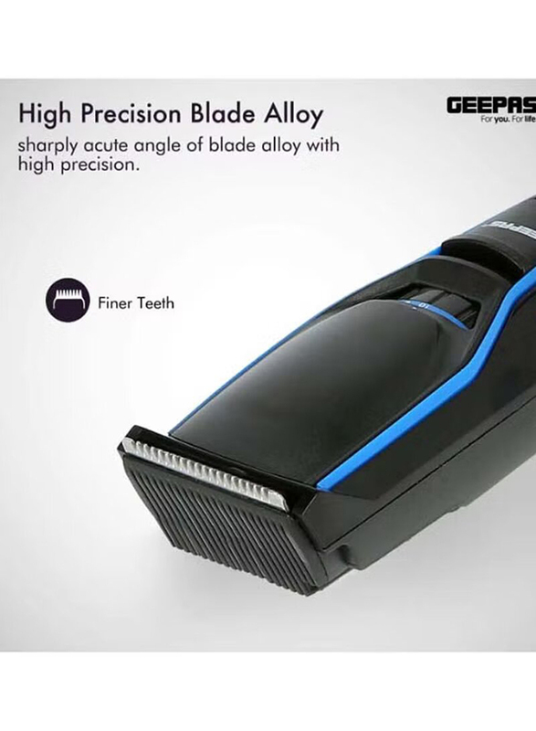 Geepas Stubble Rechargeable Trimmer, GTR56011, Black/Blue