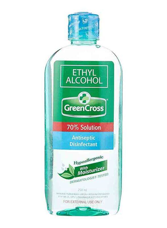 

Green Cross Ethyl Alcohol 70% Solution Antiseptic-Disinfectant with Moisturizer, 250ml