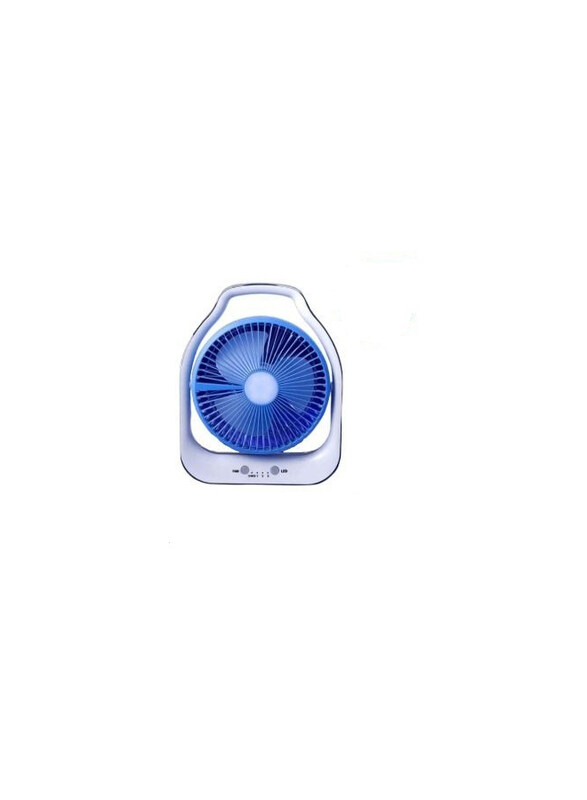 

Clickon 8-inch Rechargable Fan, 3 Blades, CK2038, Blue/White
