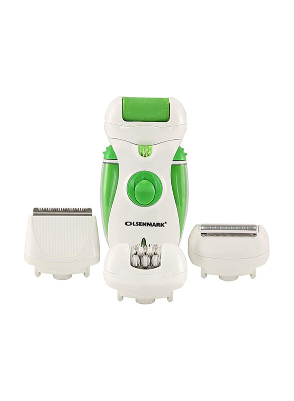 

Olsenmark 4-in-1 Rechargeable Epilator for Women, OMLS3097, Green/White