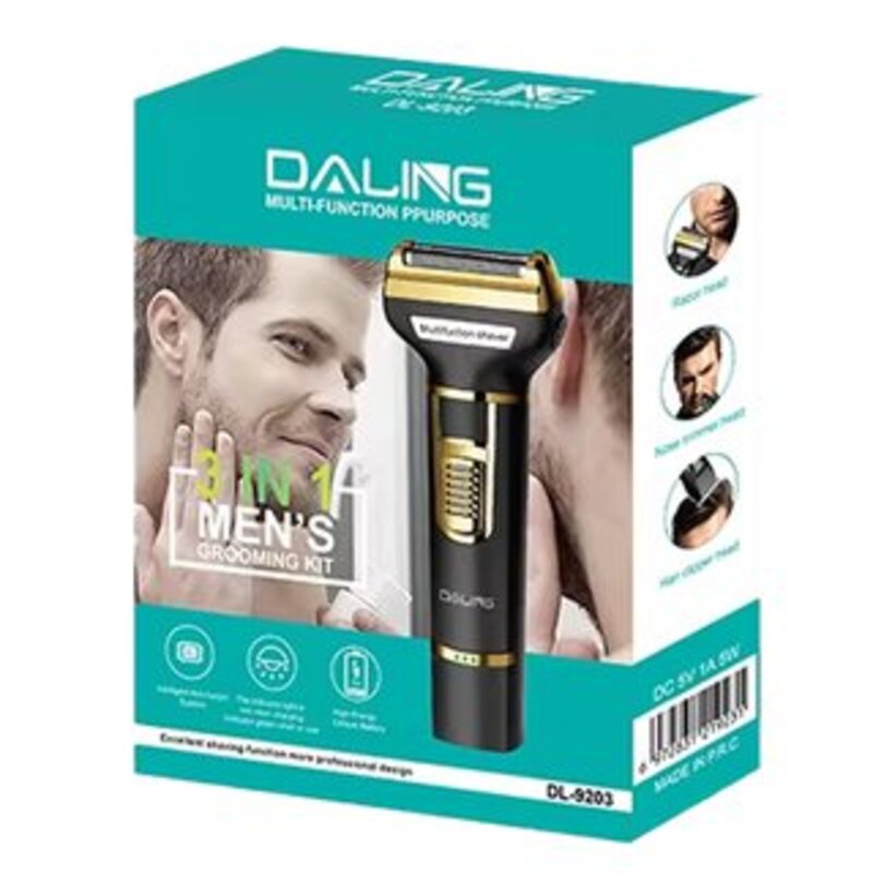 

Generic Daling Professional DL 9203 , 3 In 1 Rechargeable Men's Grooming Kit