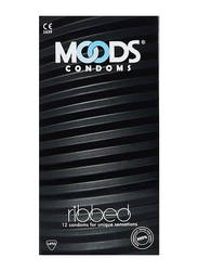 Moods Ribbed Condoms, 12 Pieces