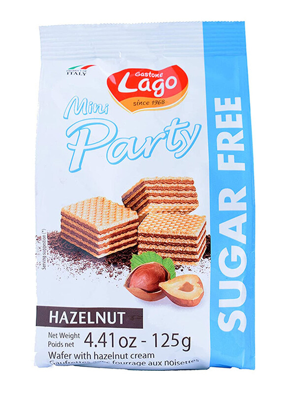 

Gastone Lago Mini Party Sugar Free Hazelnut Cream Wafers, 125g